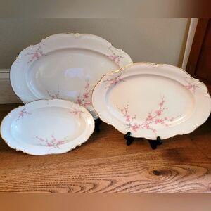 Vintage Hutschenreuther China Set of 3 Serving Platters Made  In Germany